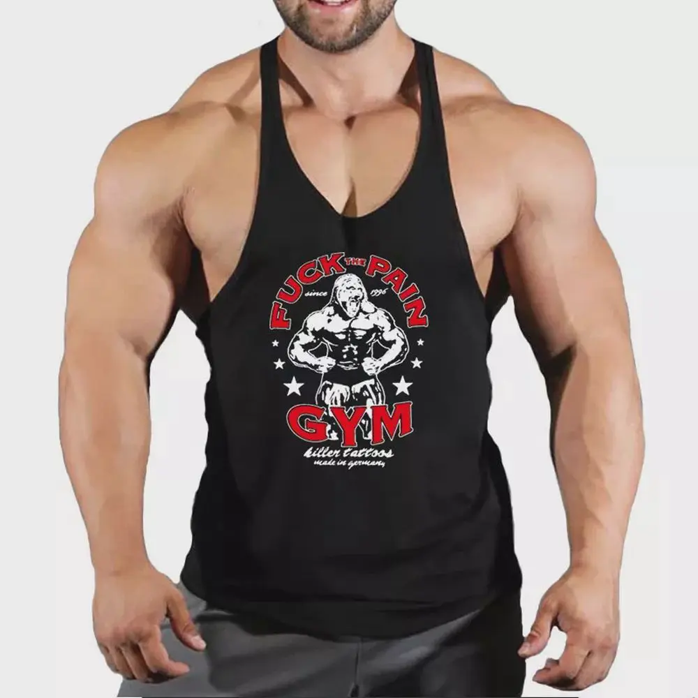 Hardcore Bodybuilding Gym Shirt Stringer Tank Top Gym Golds Gym Fitness, Men's Stringer Tanktop