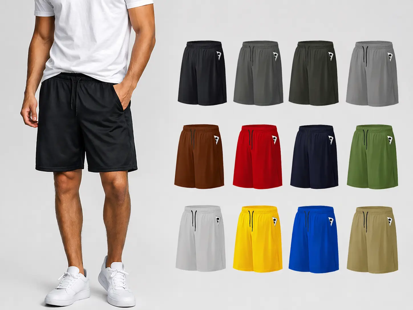 ASUDESIRE Men's Athletic Shorts Mesh Workout Gym Activewear Basketball Shorts 8" Inseam With Pockets
