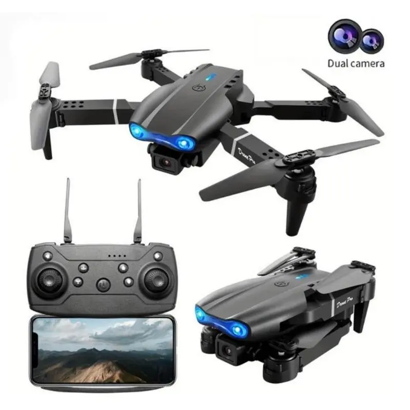 E99 Automatic Folding Remote Control Drone - 1080p Dual Cameras, Screenless Remote, 1 Battery, 1-Click Takeoff/Landing, Intelligent Obstacle Avoidance, Storage Bag, Phone Accessories, Gift for Teen Boys