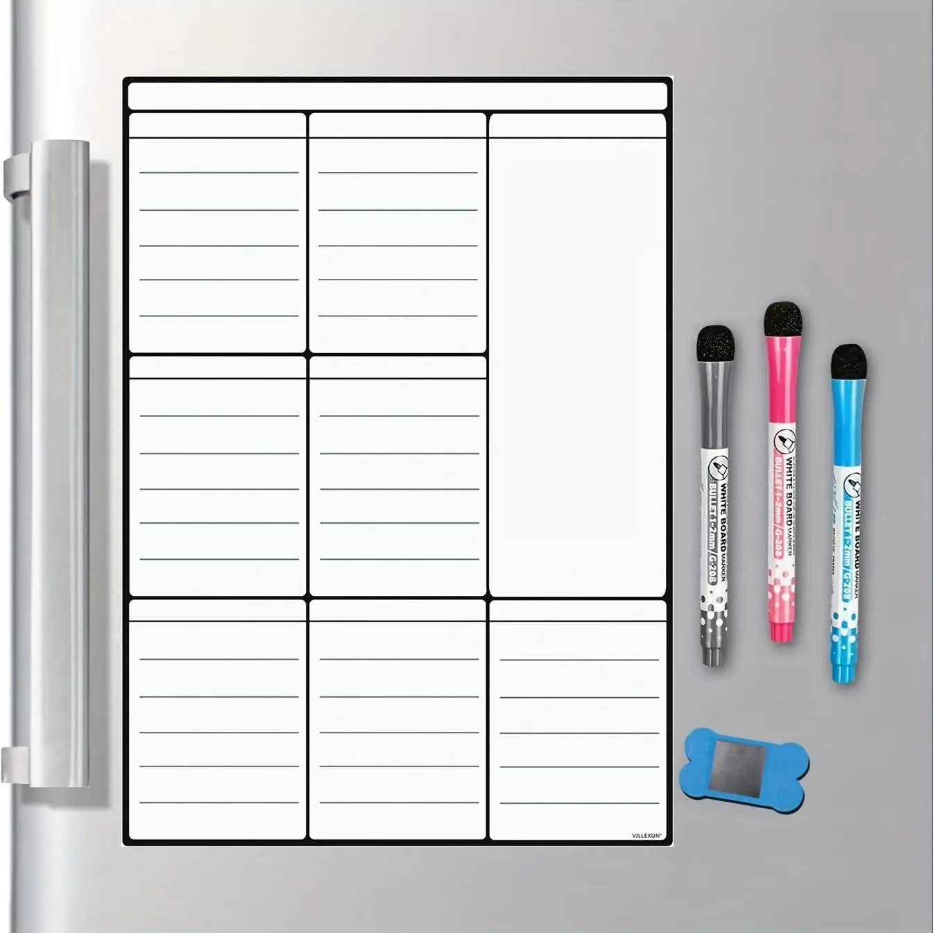 GUOBOARD Magnetic Dry Eraser Weekly Planner Board - 16x12" Compact Whiteboard, Magnetic Surface, Easy Attachment, Flexible Organization for Chore Charts, Daily/Monthly Use, Adults' Fitness Goal Management