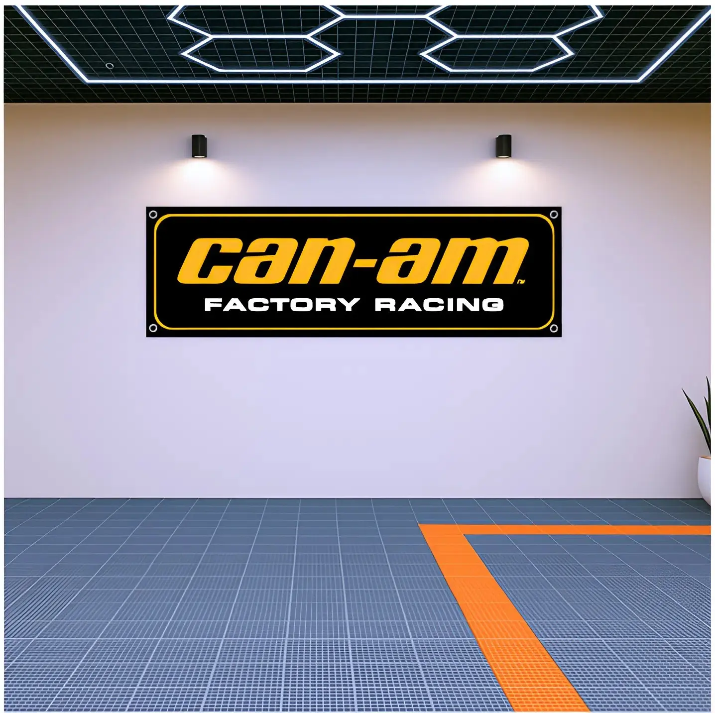 Decoration Can-Am Racing Flag Banner – 71x24" Off-Road UTV ATV Side by Side Garage Wall Decor, Man Cave Display, Gift for Riders and Fans
