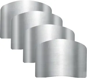 Stainless Steel Finger Guards For Cutting Food Avoid Hurting, Premium 304 Stainless Steel Finger Protector,Slicing Tool Finger Protectors when Cutting, Slicing, Dicing, Chopping, Fruits and Meat (4)