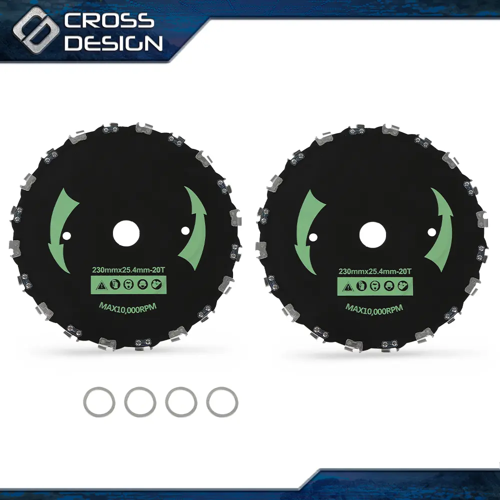 9-Inch 20-Tooth Chainsaw Brush Blades (2pcs), Garden Tool Parts, Trimmer Heads for Weed Mowers & Grass Trimmers
