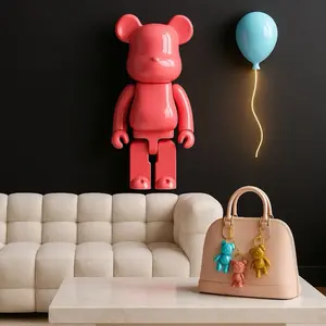 Poptique Oversized Wall-Mounted Bear Figure 17-Inch Custom Matte or Gloss Finish Modern Pop Art Sculpture Collectible Wall Decor