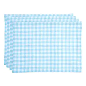 Gingham Placemats Set of 4 - Pink Gingham Design, Ideal for Coasters and Tableware