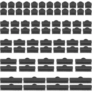 150pcs Pinch Crimp Ends for Jewelry Making,Ribbon Clamp End Bracelet Clamps Crimp Ends Leather Fastener Clasps for DIY Choker Anklets Crafts (Gun Black,5 Sizes)