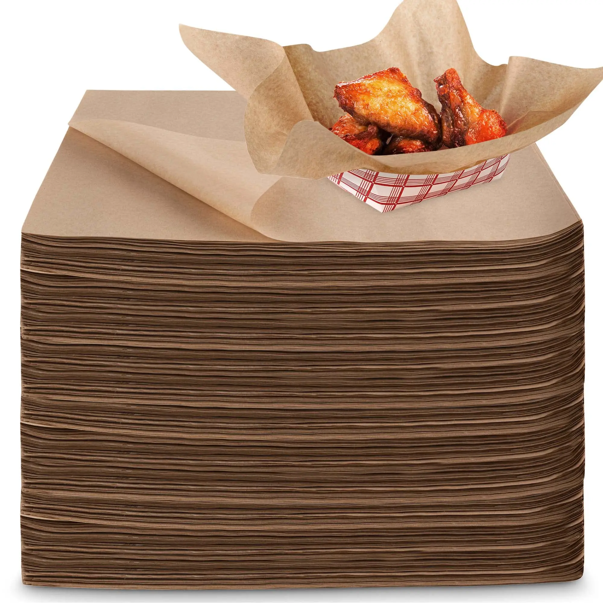 Stock Your Home 12 x 12 Grease Proof Deli Wrapper - Kraft - 500 Count