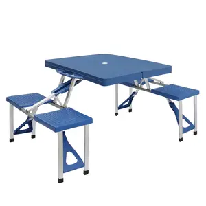 Siamese Folding Tables and Chairs-Plastic PS Thickening