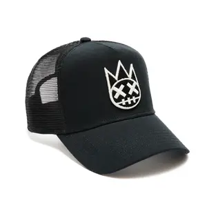 Black Trucker Hat – Mesh Back, White Clean Logo
