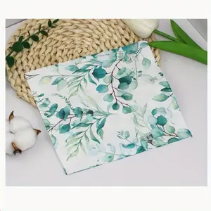 Disposable Sage Green Leaf Napkins for Wedding Party, Double-Ply Lunch Tissues, Green Leaf Hand Towels Tea Party Garden Party