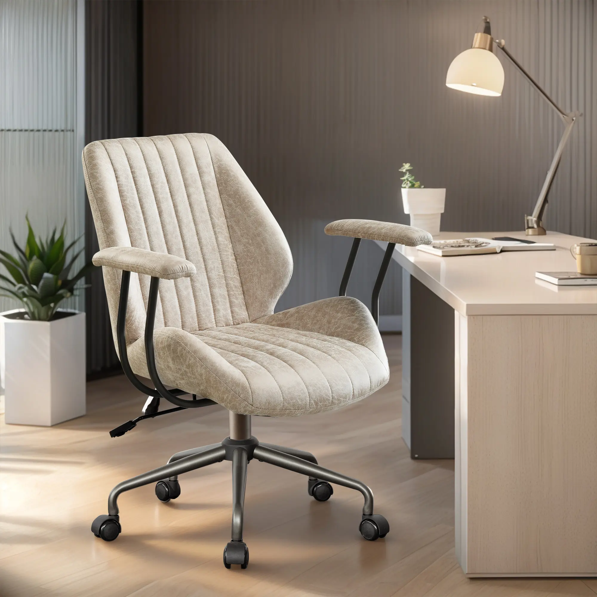 Suede Beige, Mid Back 