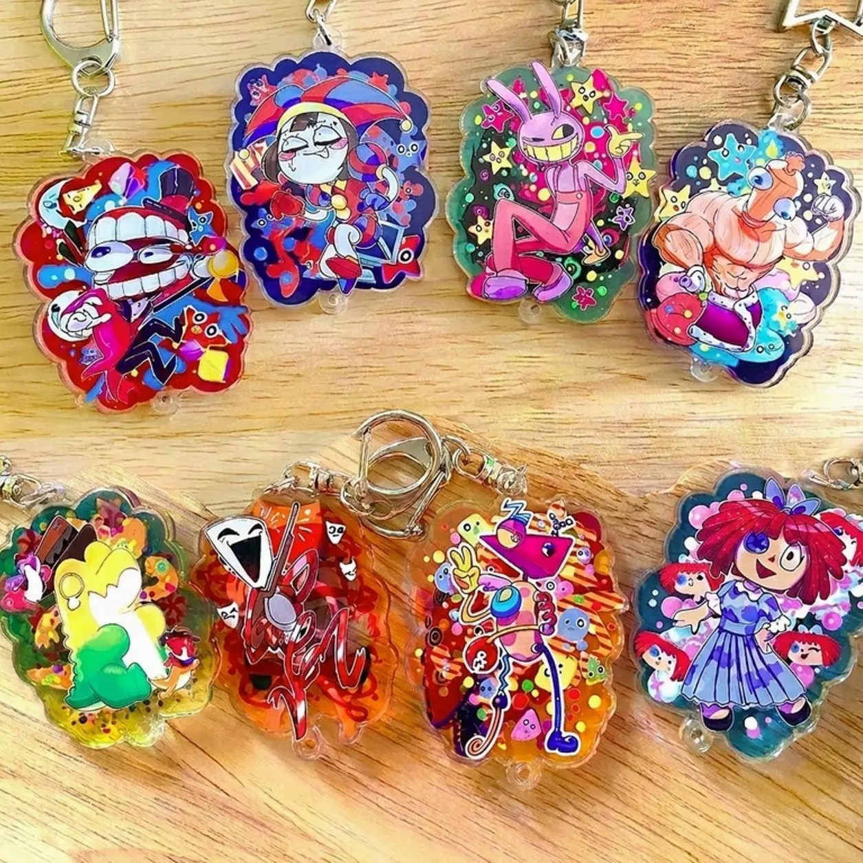 TADC keychains + STICKERS Amazing Digital Circus Fan-made acrylic charms Pomni Ragatha Jax Caine Kinger Zooble Gangle Gummigoo anime chibi
