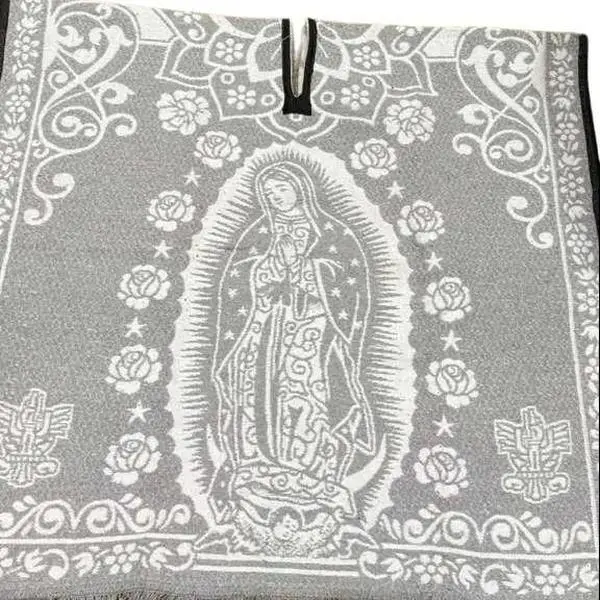 Unisex San Judas Virgen de Guadalupe Classic Design Poncho, Soft Fabric, Multiple Color Options, Comfortable, Versatile for Casual Outings or Stylish Cover-ups