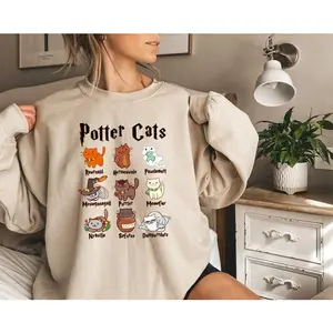 Potter Cats Sweatshirt, Funny Cats Shirt, Cute Cats, Gift For Cat Owner,Pottery Gift,Cute Comfy Wizard Book Lover, Cat lover,Birthday gift