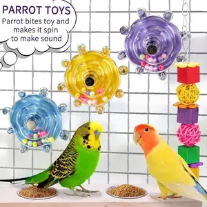 Budgie Toys, Parakeet Training Toy, Interactive Bird Educational Toy For Small Birds, Cockatiel Toys, Fun Parakeet toys, Lovebird toys, Quaker Parrot toys, Bird Toys For Conures, Sun Conure toys(Blue)