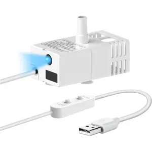 Replacement Pump for 50oz, 95oz and 108oz Pet Fountain Cat Water Fountain Dog Water Dispenser, Ultra Quiet Long Lifespan Water Pump with USB Cable and LED Lights