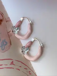 Elegant Oil-Drop Earrings for Women, Simple Luxurious Dual-Color Design, Casual Daily Wear, Perfect for Parties