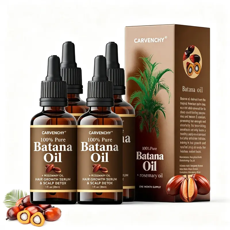 Batana Hair & Scalp Serum with Rosemary, Vitamin E - Nourishing, Strengthening Moisturizer for All Hair Types (1/2/3/4 PCS)