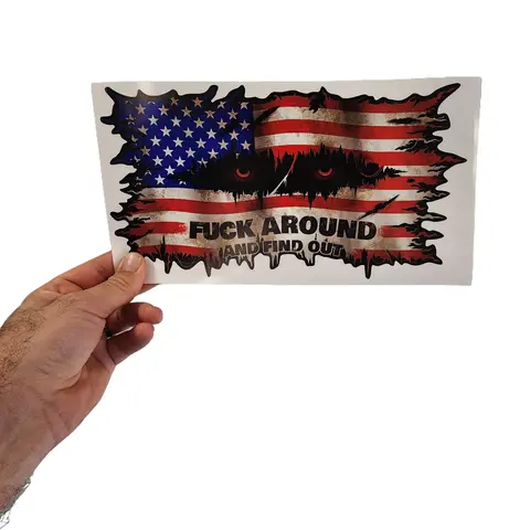 FAFO USA American Country Flag Fck Around and Find Out Decal Sticker America Pride Stickers for Cars Trucks Star Logo Emblem Graphic - Safe for Vehicle Paint - 3M Vinyl Graphic