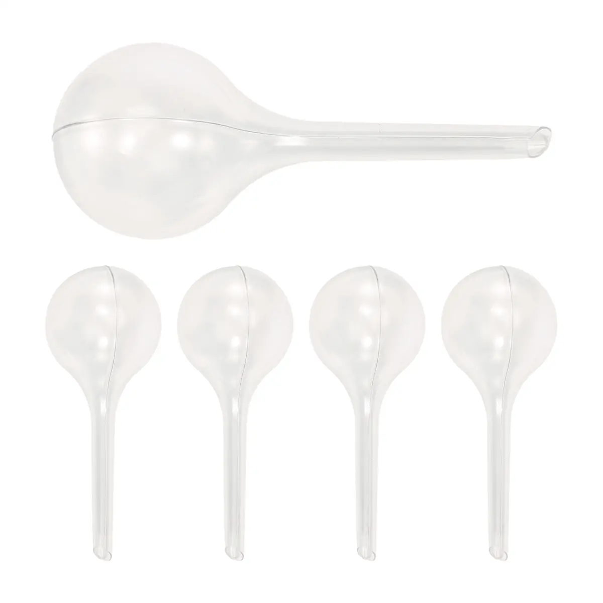 5-Pack Plastic Round Automatic Drip Watering Globes (13cm x 5cm) - Household Appliance Accessory for Indoor Hanging Plants, Slow Draining, Outdoor Unattended Plant Care Solution