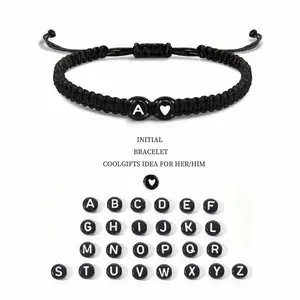 26 Letters Initial Heart Handmade Bracelet for Couples and Friends - Adjustable and Personalized perfect gift valentines