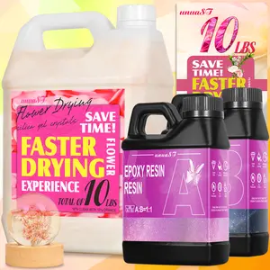 Silica Gel Flower Drying and Resin Kit，Flower Preservation Kit Resin，Silica Gel Flower Drying 10 LBS，Epoxy Resin Kit 36OZ，Newly Formulated Crystal Clear，Suitable for Wedding Bouquet Preservation