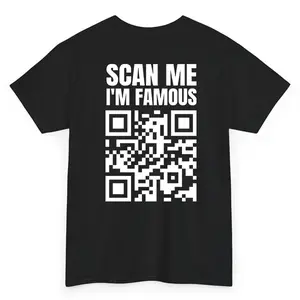 SCAN ME — Black Unisex QR Code T-Shirt to Share Your Links