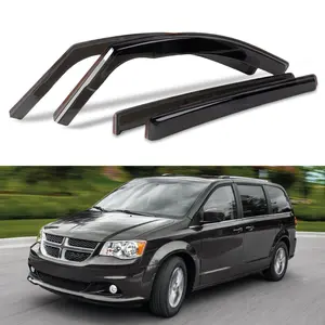 For 2008-2020 Dodge Grand Caravan 2008-2016 Chrysler Town & Country 2009-2014 VW Routan - WheelX In-Channel Side Window Deflectors Rain Guards Vent Visors 4pc Set - Smoke Tinted Sun Rain Wind Guard - Van Exterior Accessories Tuning Replacement Parts