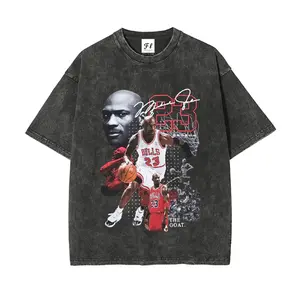 'The GOAT' T-Shirt DTG Process Unisex Loose-Fitting T-shirt, Washed Casual Top (100% Cotton, 280g)