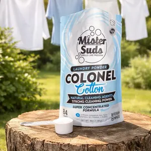 Mister Suds Laundry Detergent Powder - 3LB Super Concentrated Formula - 84 Loads - 100% Natural Ingredients - Gentle & Hypoallergenic - Veteran Owned Business