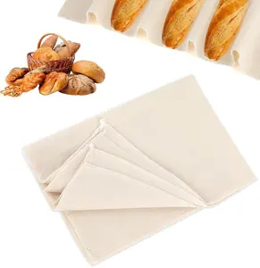 Pastry Cloth for Rolling Dough, Bread Cloth, 14x17.7 Inch Heavy Duty Linen Proofing Cloths for Bread Dough, Baguettes