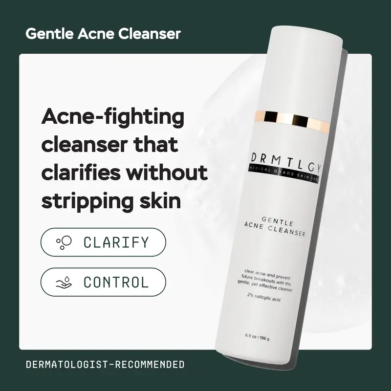 DRMTLGY Gentle Acne Cleanser 6.9 oz with 2% Salicylic Acid Facial Skincare