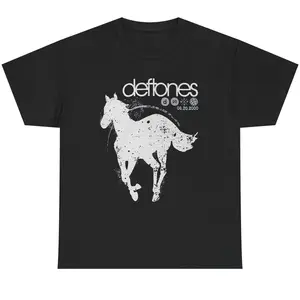 Deftones White Pony 2000 Heavy Cotton T-shirt – Classic Rock Band Graphic Unisex Cotton Tee