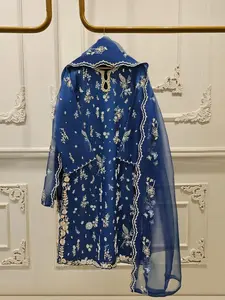 Aghanoor 3 Piece - Pure Organza Embroidered Suit