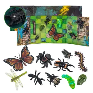3D Magnetic Insect Quiet Book, Moving Joint Simulation Model, Cognitive Toy, Parent-Child Interaction Gift, Suitable for Ages 3+