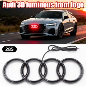 Audi Car Front & Rear Illuminated Emblem, Replacement Badges, Thickened, Night Driving, Fits A3/a4/a6/q3/q5/s3/rs, Exterior Decoration