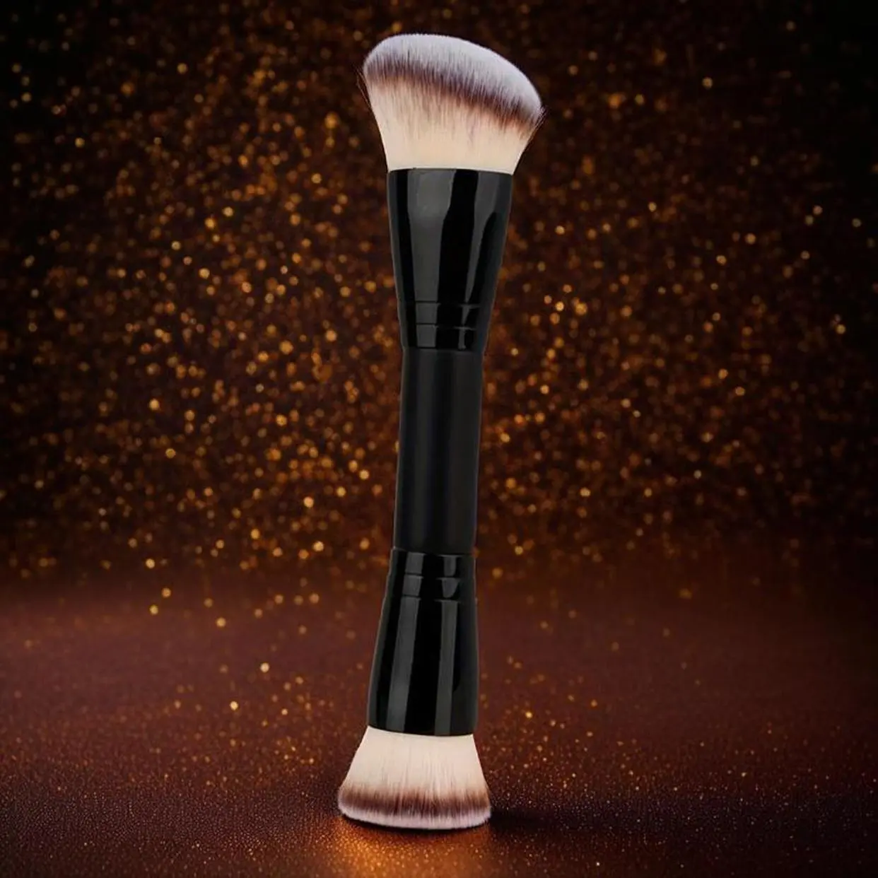 Double-Ended Portable Multi-Purpose Foundation and Contouring Brush Fluffy Dome Brush Makeup Blending Brush Cosmetic Brushes