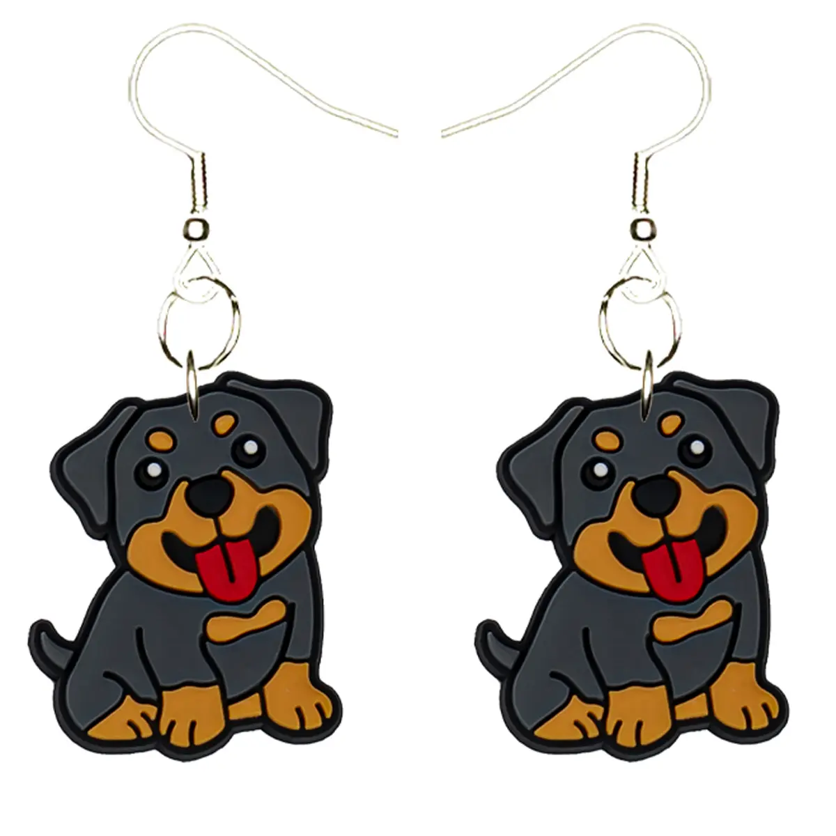 Rottweiler Dog Puppy Earrings Hypoallergenic Silver Plated Fishhooks Hypoallergenic Yazzle Dazzle Puppy Dog Alaskan Eskimo Woof Bark