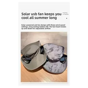 New Solar Fan Cap Men's Charging UV Protection Sun Protection Cap Dual Fan Mountaineering Cap Outdoor Water-Resistant Fan | Ideal for Sporting Events | Unisex Design | GlowUp Sun Bucket Hat Lightweight Golf Hat mother day gift outdoor hiking hat