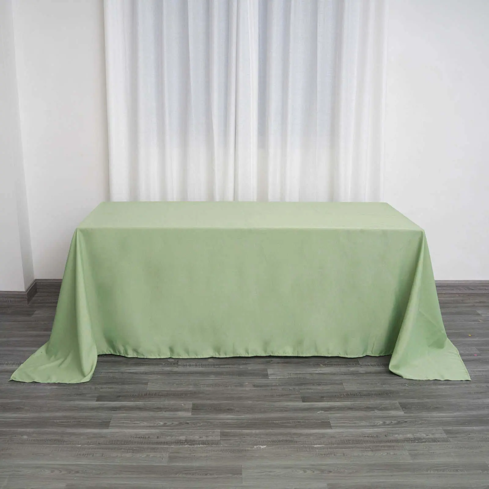 Polyester Rectangle Tablecloth 90"x132" Sage Green with Seamless Finish