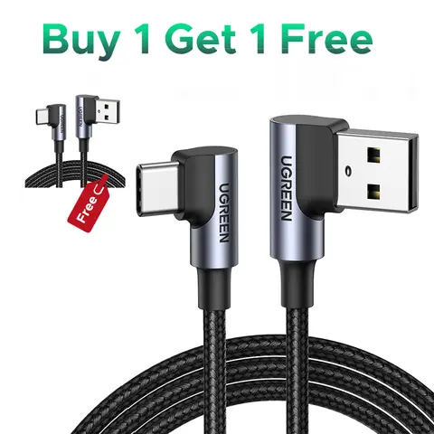 （Buy 1 Get 1 Free）UGREEN USB C Cable 90 Degree Right Angle Fast Charging Cord for iPhone 17/16/16 Plus/16 Pro/16 Pro Max/15/Samsung Galaxy S10/S10+/Pixel 7/6a/LG G8/G7/Pixel/Switch, 3.3FT,TikTokShopBlackFriday ,TikTokShopHolidayHaul