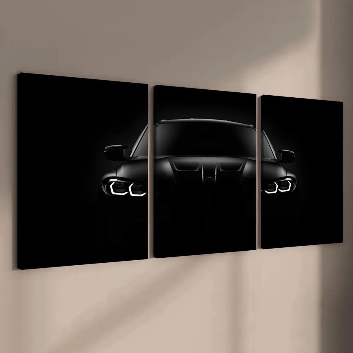 Car Pattern Triple Canvas Painting, 3 Counts/set Modern Wall Art Print Painting, Wooden Wall Art, Wall Art Decor for Home Living Room Bedroom Office, Ornaments, Modern Home Decoration, Art Work For Wall Decor, Decoration Items