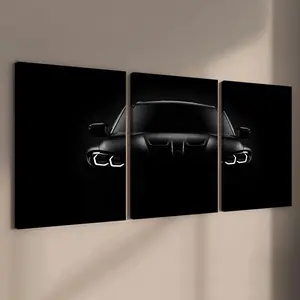 Car Pattern Canvas Painting, 3 Counts/set Modern Wall Art Print Painting, Wooden Wall Art, Wall Art Decor for Home Living Room Bedroom Office, Ornaments #TOP PICKS