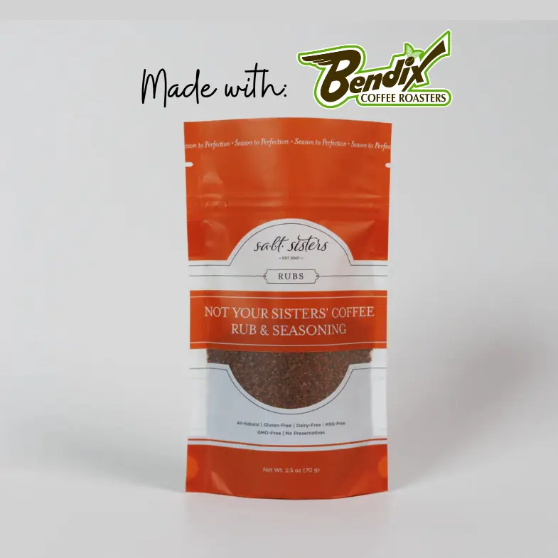 Not Your Sister's Coffee Rub Salt Sisters - Chilli Infused Dark Roast Espresso Rub & Seasoning 2.5oz Bendix Coffee Roasters
