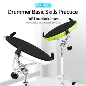 10-Inch Metronome-Integrated Silent Drum Practice Pad, Carbon Fiber Anti-Noise Tool for Drummers & Music Classroom Teaching