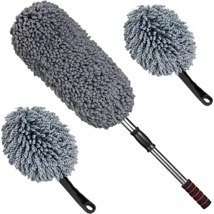 3 Pack Large Microfiber Duster For Car, Exterior Scratch Free with Extendable, Interior Multipurpose dust Cleaning