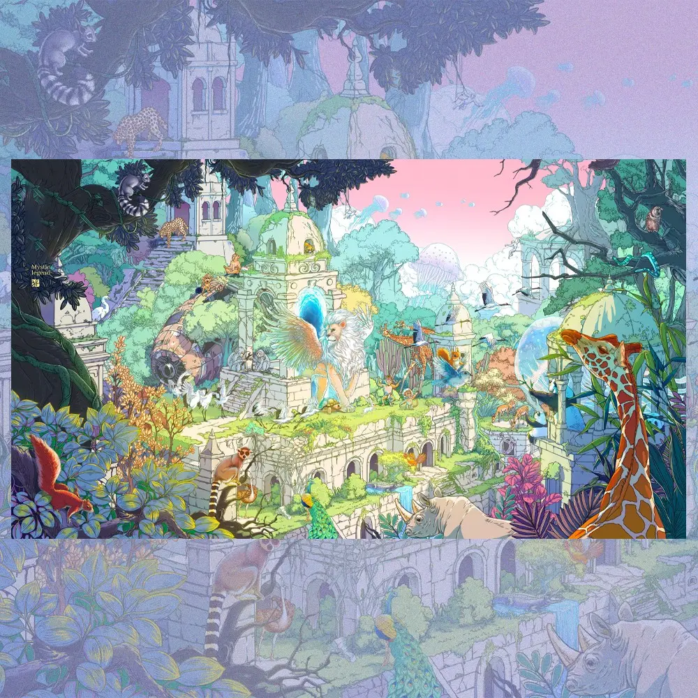 Dreamy Summer Magic Nature View Stickers, Aesthetic Fantasy Landscape Decal, Vintage Scenery Sticker Pack, Handcraft Album Ornament, Decoration Sticker