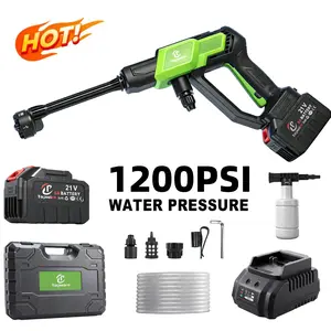 1200PSI 3.0GPM Cordless Pressure Washer, 300W 21V Portable Cleaner 25000RPM with 6-in-1 Nozzle & Charger Base – Multi-Source Water Intake for Car, Home, Garden,6.0A battery