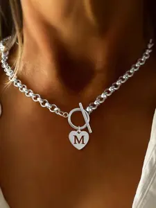 Elegant Heart Pendant Necklace for Women, Stainless Steel Chain with Ot Clasp, Perfect Gift for Birthdays & Daily Wear