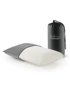 Camping Pillow For Travel And Outdoor Use - Lightweight Portable Memory Foam Neck Pillow With Machine Washable Cover, Ergonomic Support, Breathable Fabric, Compact Travel Accessory For Car, Airplane, Camping, Hiking, Weekend Trips